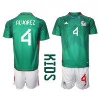 Camisa de time de futebol México Edson Alvarez #4 Replicas 1º Equipamento Infantil Mundo 2022 Manga Curta (+ Calças curtas)